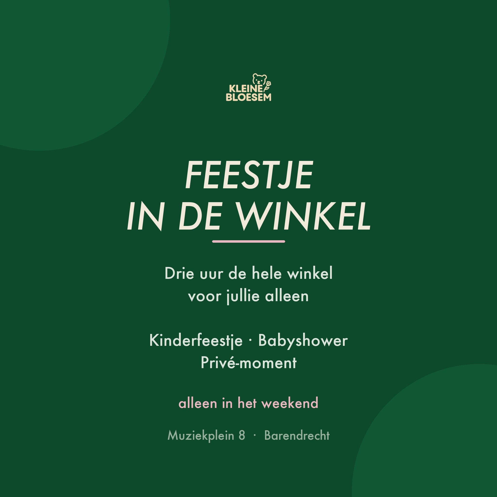 Kinderfeestje of babyshower in de winkel van Kleine Bloesem in Barendrecht