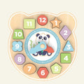 Houten klokpuzzel 12 - delig: samen spelend leren klokkijken - Kleine Bloesem