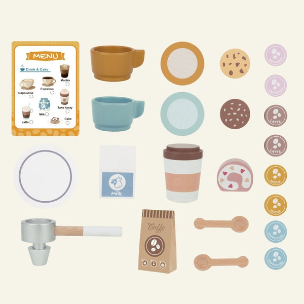 Houten Koffiemachine Set - Kleine Bloesem