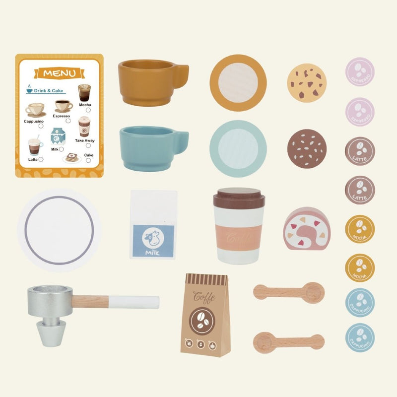 Houten Koffiemachine Set - Kleine Bloesem