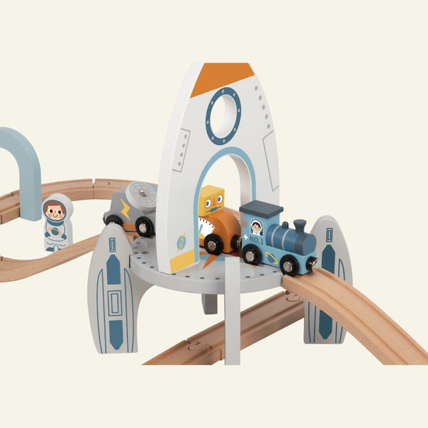 Houten Kosmische Treinbaan – Ruimte - avontuur - Kleine Bloesem