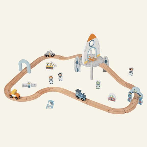 Houten Kosmische Treinbaan – Ruimte - avontuur - Kleine Bloesem