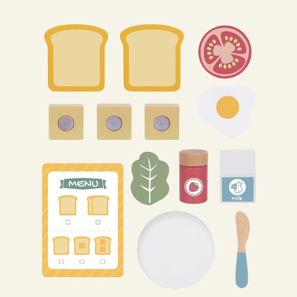 Houten ontbijtset - Kleine Bloesem