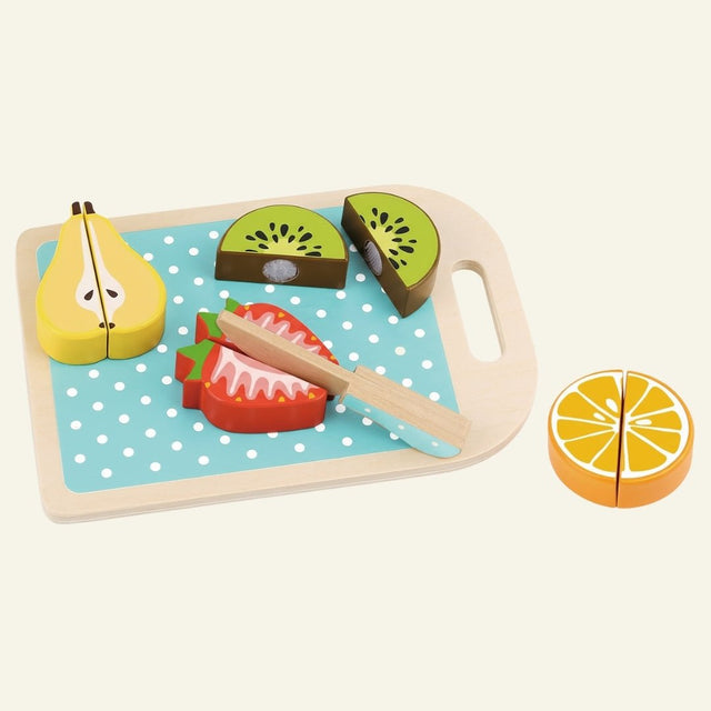 Houten snijset: leren met fruit vol fantasie