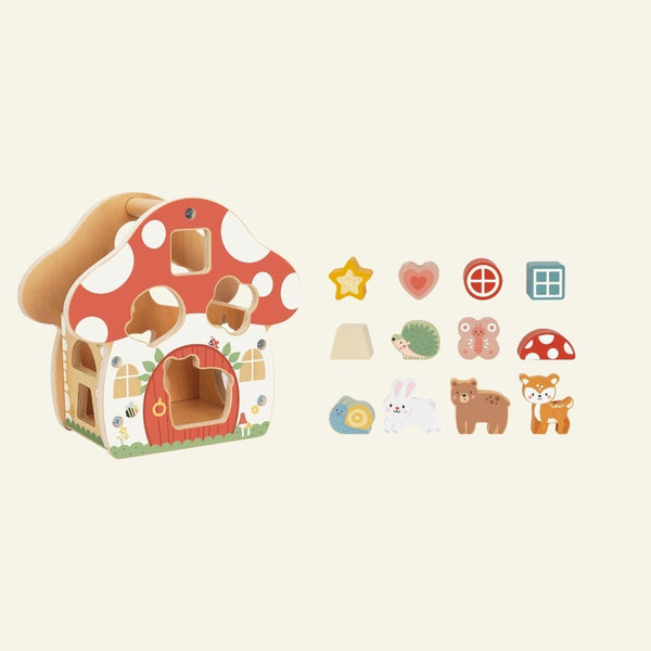 Houten vormenstoof: het paddenstoelenhuis vol bosdieren en verhalen - Kleine Bloesem