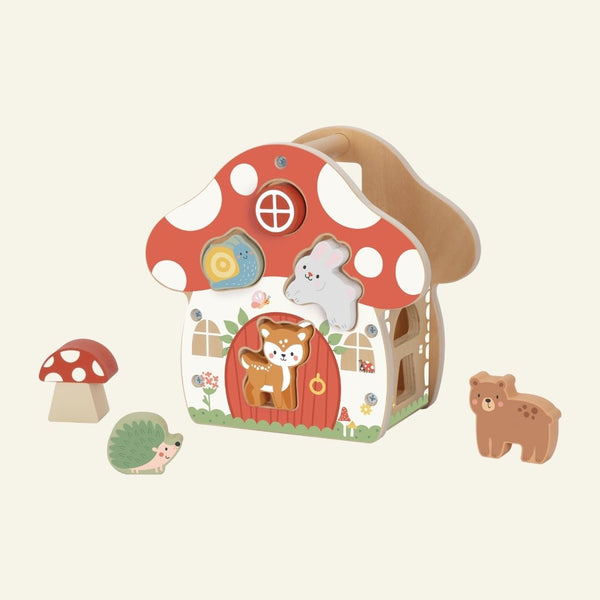 Houten vormenstoof: het paddenstoelenhuis vol bosdieren en verhalen - Kleine Bloesem
