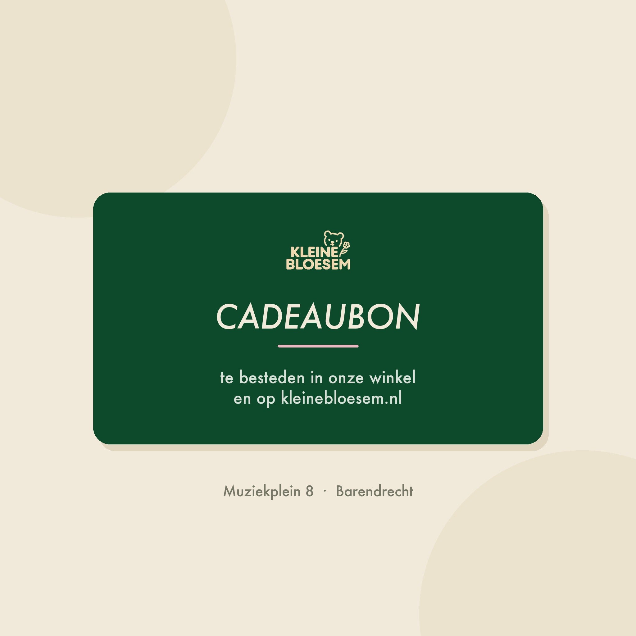 Kleine Bloesem cadeaubon, te besteden in de winkel in Barendrecht en online