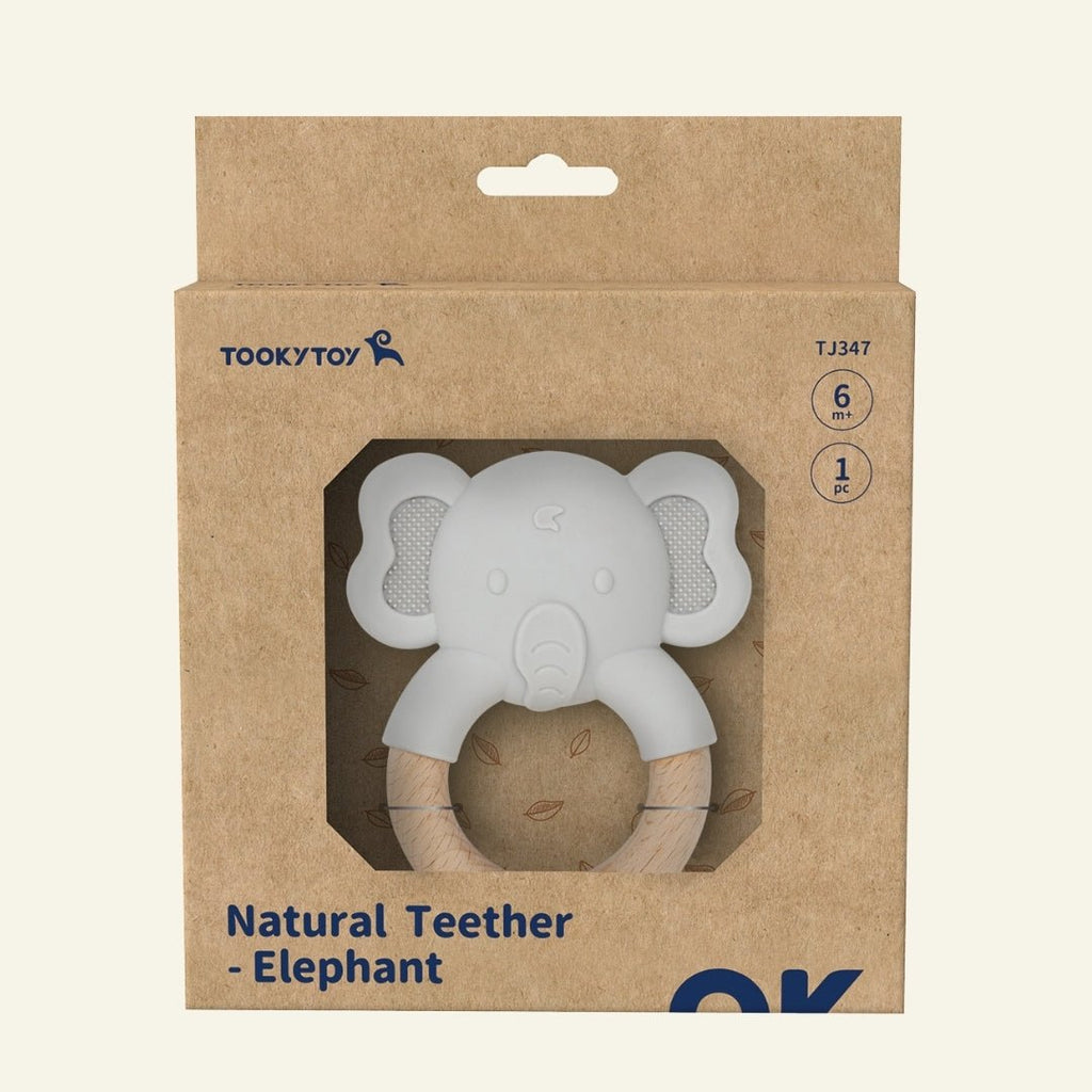 Olifant bijtring van natuurlijk hout - Kleine Bloesem